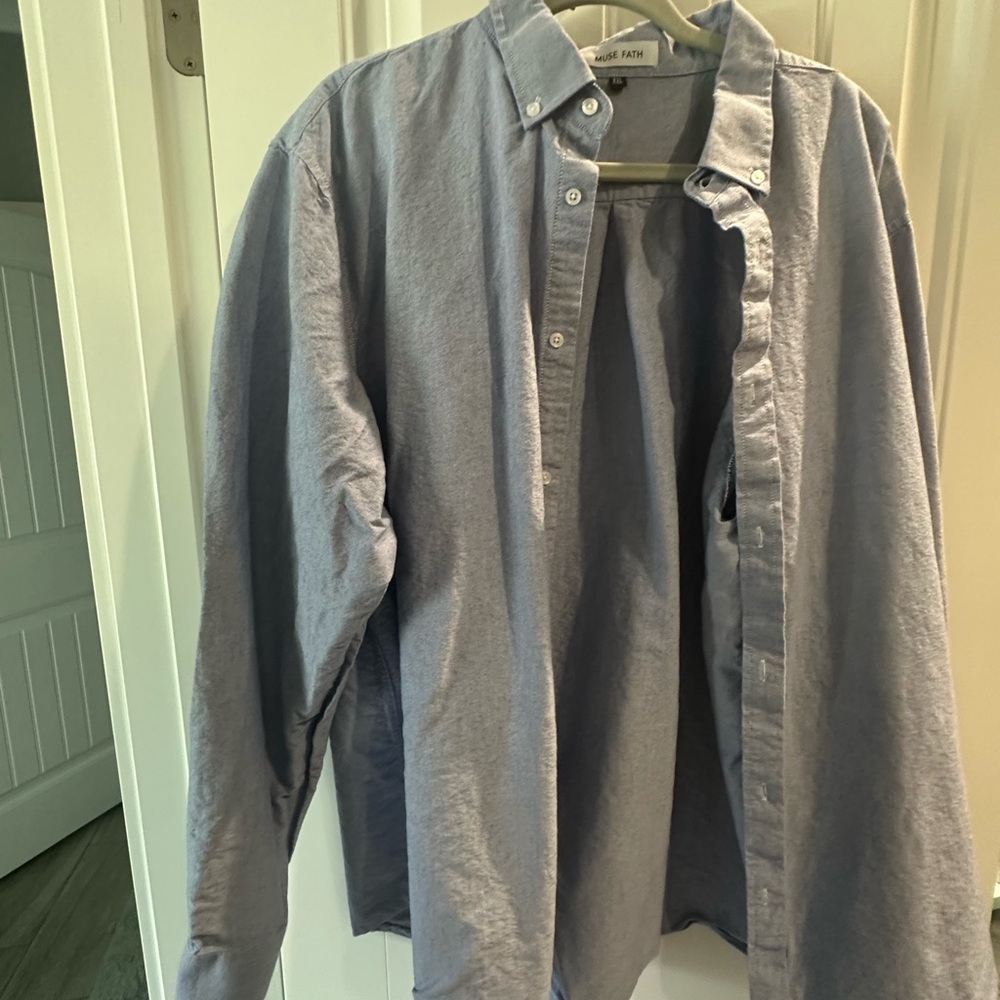 Muse Gray Casual Button Down Shirt